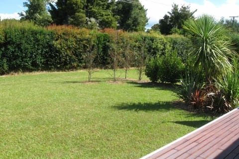 Deck and lawn area WITH ROOM TO PARK THE BOAT.