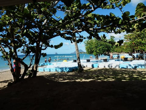 Beach nearby, sun loungers