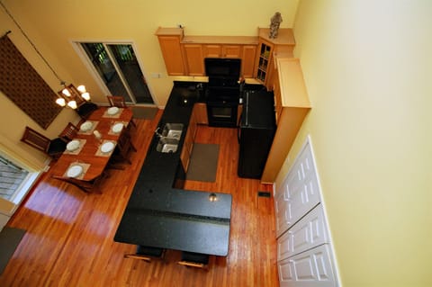 Kitchen and dining area from the loft