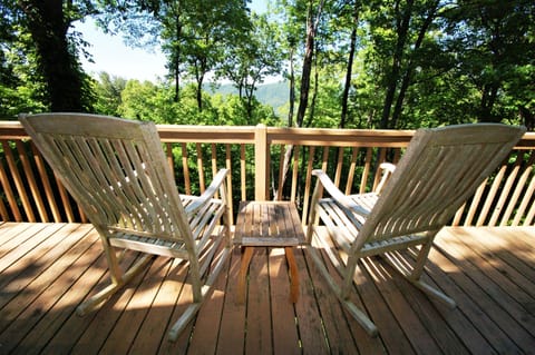 Rock and relax on rear deck and enjoy view of Blue Ridge Mountains