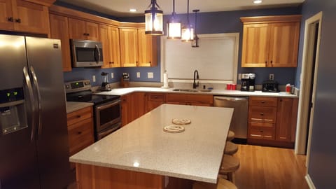 Newly renovated kitchen with new appliances.  New serving ware etc.
