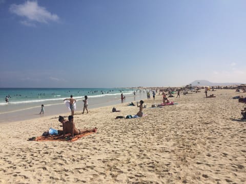 Beach nearby, sun loungers, beach towels