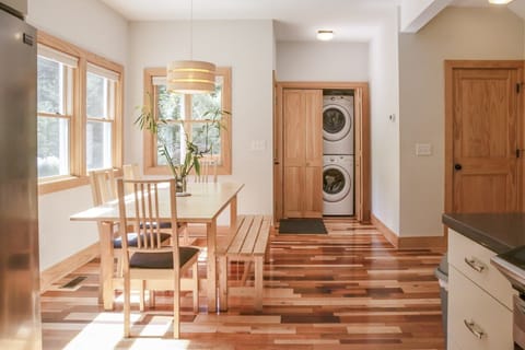 One of the light-filled dining areas.