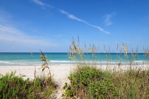 Beach nearby, sun loungers, beach towels