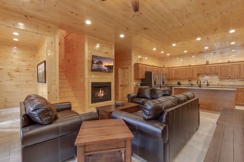 Living Room - Fireplace + TV