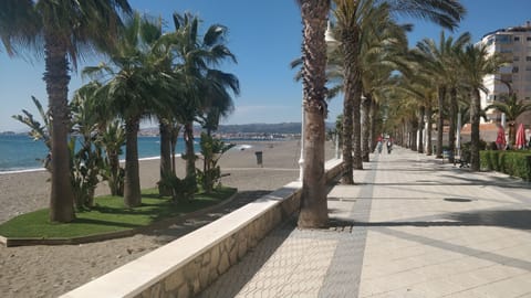 Beach nearby, sun loungers