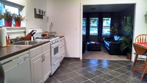 Kitchen Looking into Living Room.
