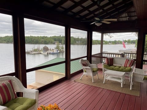 Rest of the porch, where you can watch the big ships go by-
