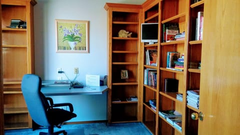 Office with internet connection, books and magazines...