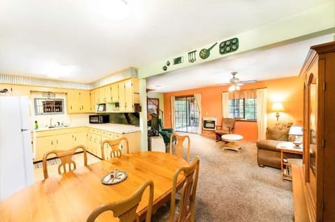 Kitchen, dining area and downstairs living area