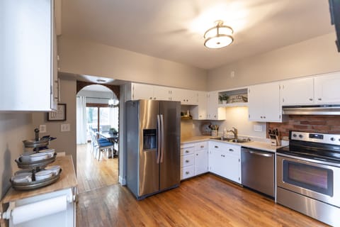 Kitchen with all new stainless steel appliances