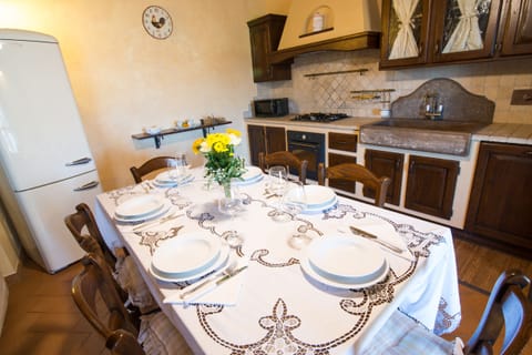 kitchen with big fridge