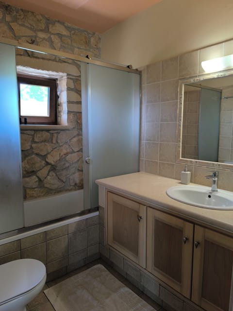 Combined shower/tub, jetted tub, hair dryer, towels