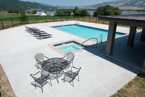 Seasonal outdoor pool, a heated pool