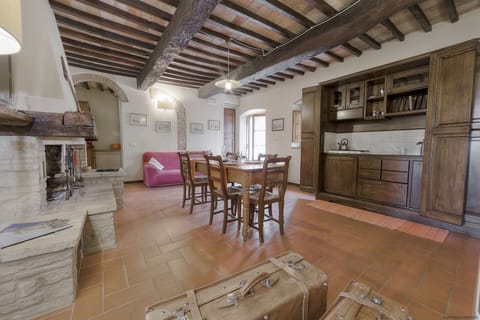 One of the 3 livingrooms inside the VILLA (this one with FIREPLACE)