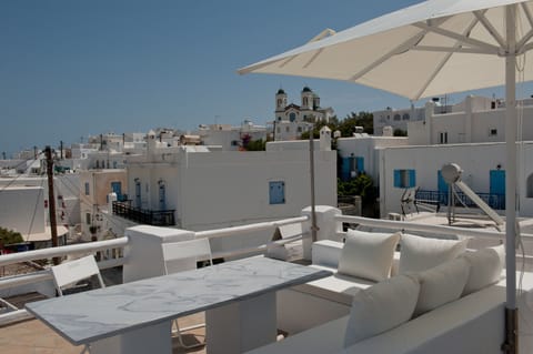 The view of the village under the umbrella