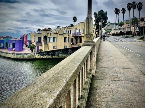 View of our Blue condo building (on right) from the Stockton Bridge.