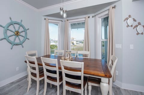 Bay window view from kitchen table