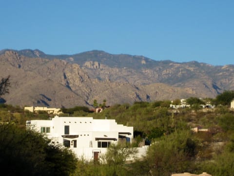 Casa Blanca in the Catalina Foothills Sonoran Desert - city and mountain views.