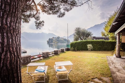 A view of the lake and island from your private garden.