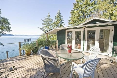 Private, sunny deck w/ great water views year around & various outdoor "rooms."