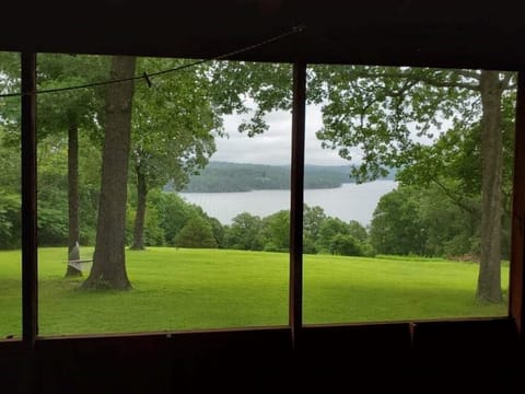 View of the lake from the screened porch and kitchen window

