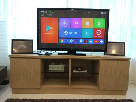 Modern convenience: Flat TV comes with  TV channels
