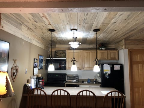 Newly remodeled kitchen with Colorado’s Pine beetle wood!