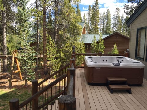 8 person hot tub on back deck