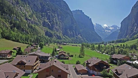 Our chalet has a direct view of the mountains