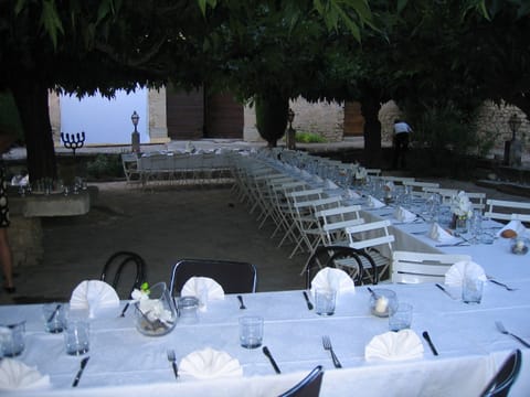 Outdoor banquet area