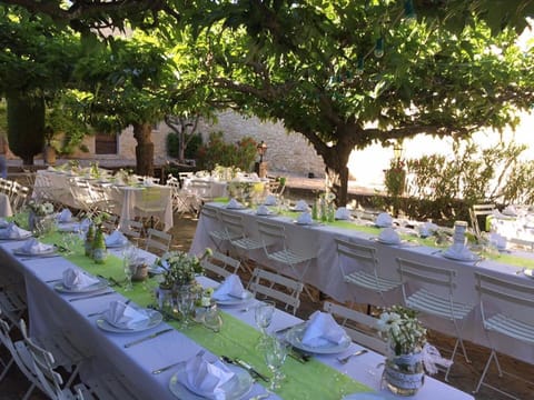 Outdoor banquet area