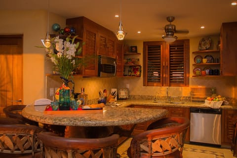 Fully loaded kitchen with fun bar, convection/microwave oven and dishwasher.