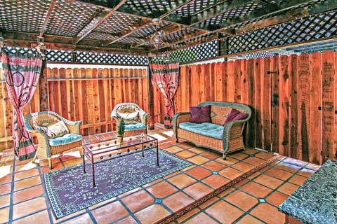 Large, Indoor/Outdoor Cabana Room with Curtains for Extra Privacy