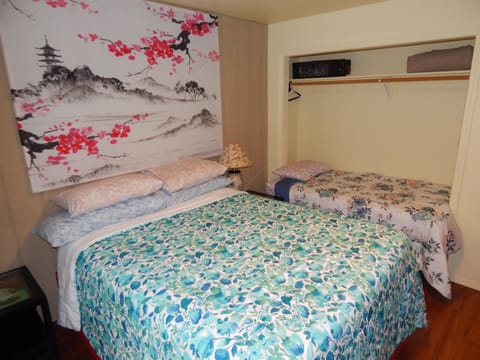 1 bedroom, memory foam beds, travel crib, free WiFi