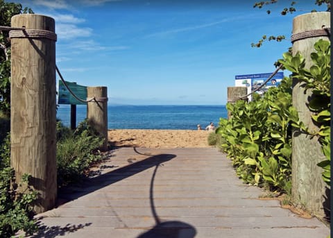 On the beach, sun loungers, beach towels