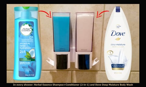 In every shower: Herbal Essence 2-in-1 and Dove Body Wash