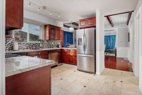 The kitchen, dining and living room all connect for maximum enjoyment with friends and family.