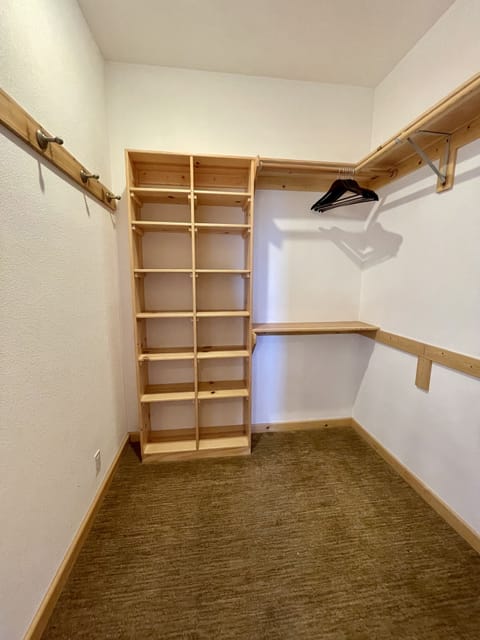 Walk-in closet in master bathroom