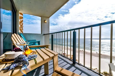 Relax and soak up the gulf front views on your private balcony