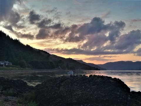 Saraig nestled in its bay at sunset