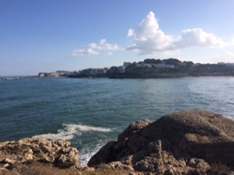 Beach nearby, sun loungers