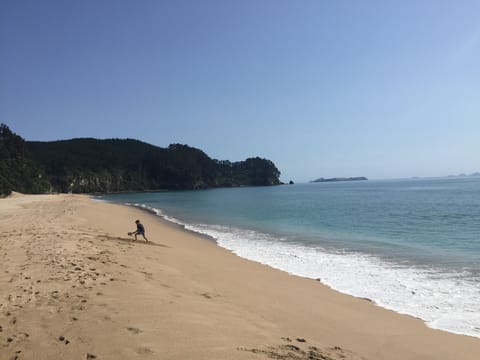 Beach nearby, sun loungers