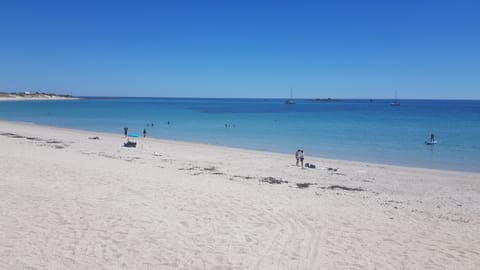 Beach nearby, sun loungers