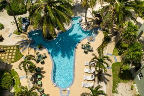 Aerial view of pool.