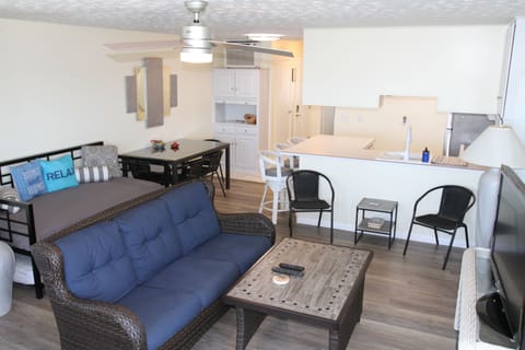 Living room looking towards kitchen.