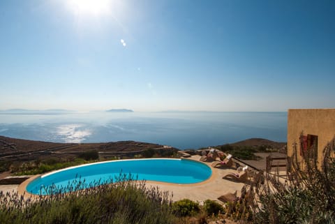 Outdoor pool, pool umbrellas