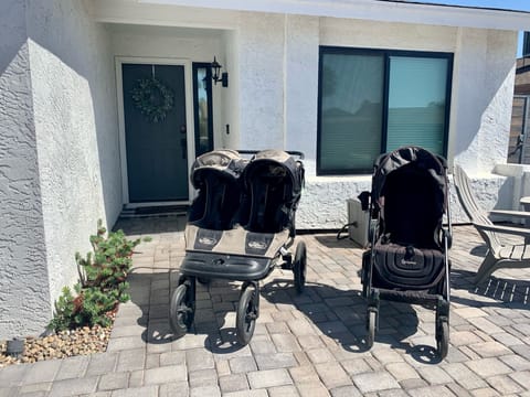 Double jogging stroller and single stroller available upon request