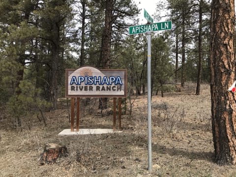Apishapa River Ranch development entrance sign. 