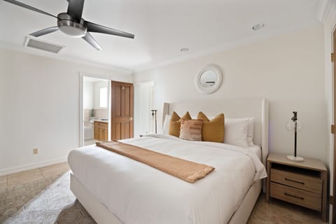 5 bedrooms, memory foam beds, iron/ironing board, WiFi